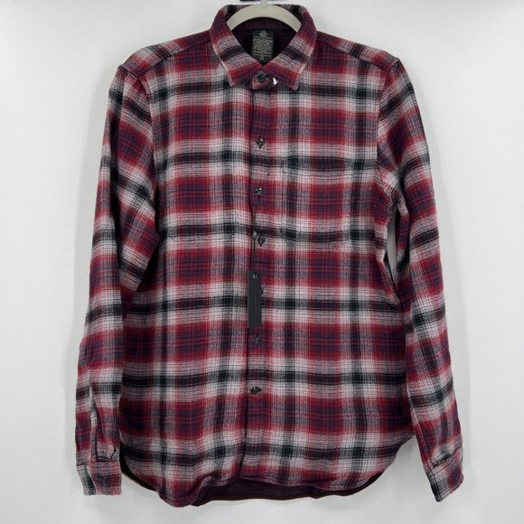John Varvatos Other - John Varvatos Neil Flannel Plaid Long Sleeve Button Down Shirt Reversible XS Red